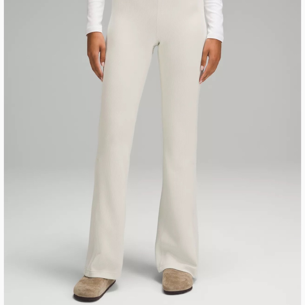 Brushed Softstreme Ribbed Zip Flared Pant 32.5" by lululemon